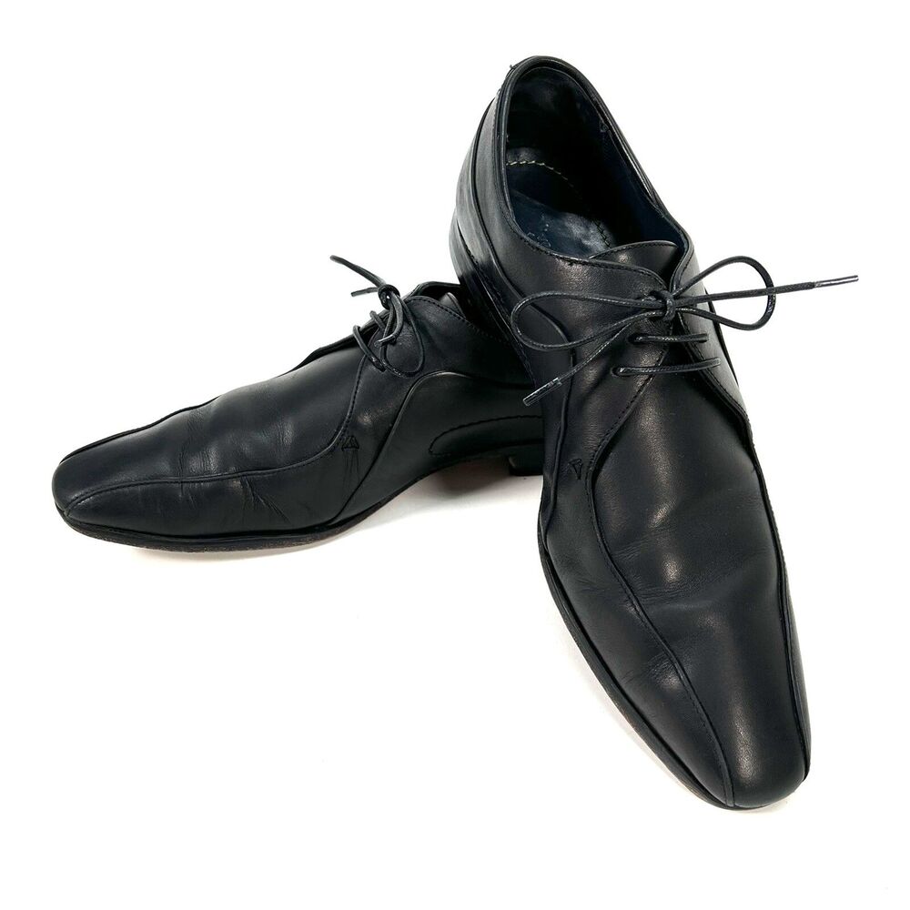 Oliver Sweeney London Pippin Derby Black Leather Dress Shoes Men's US9 EU42 UK8